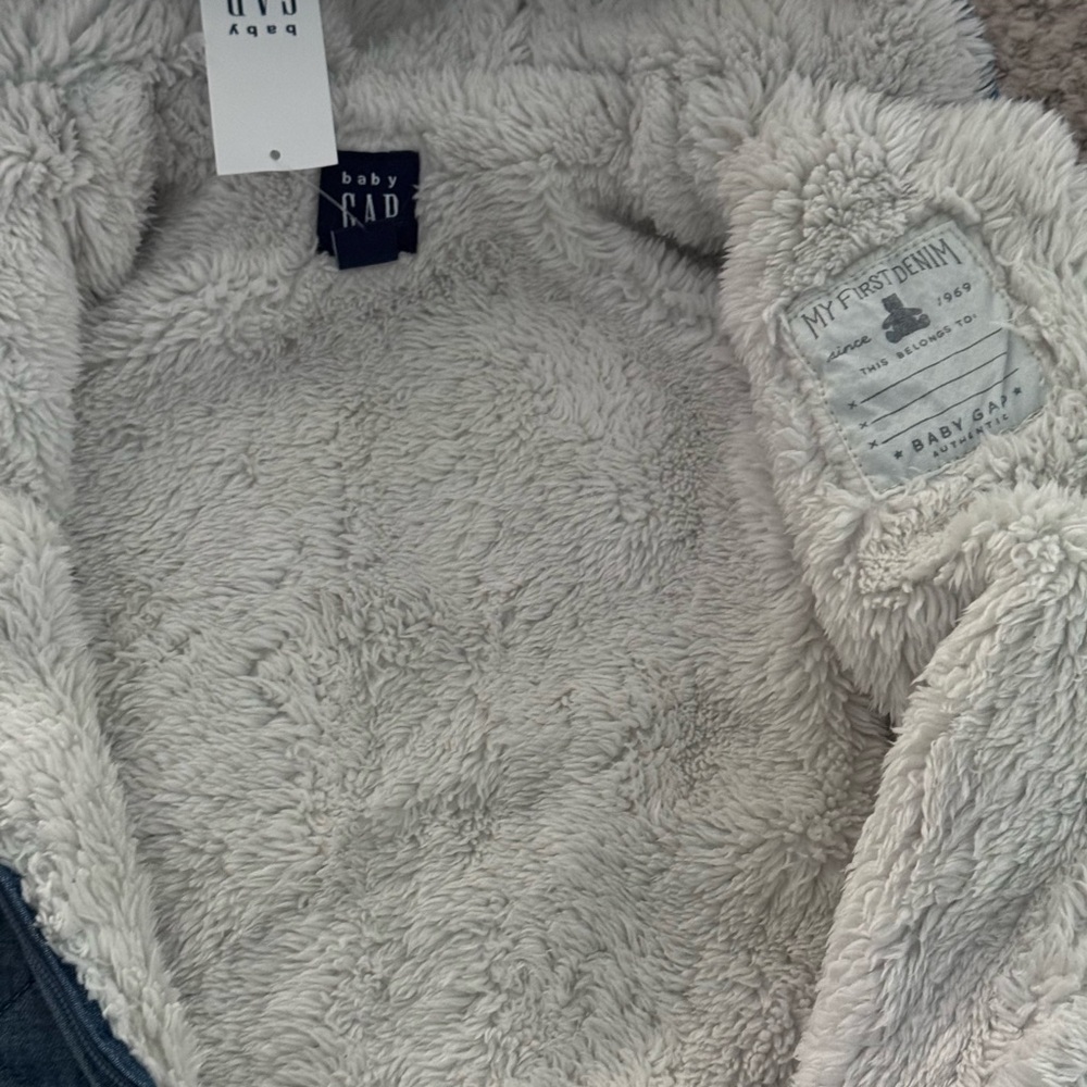 Baby Quilted Denim Cozy One-Piece - Picture 4 of 5